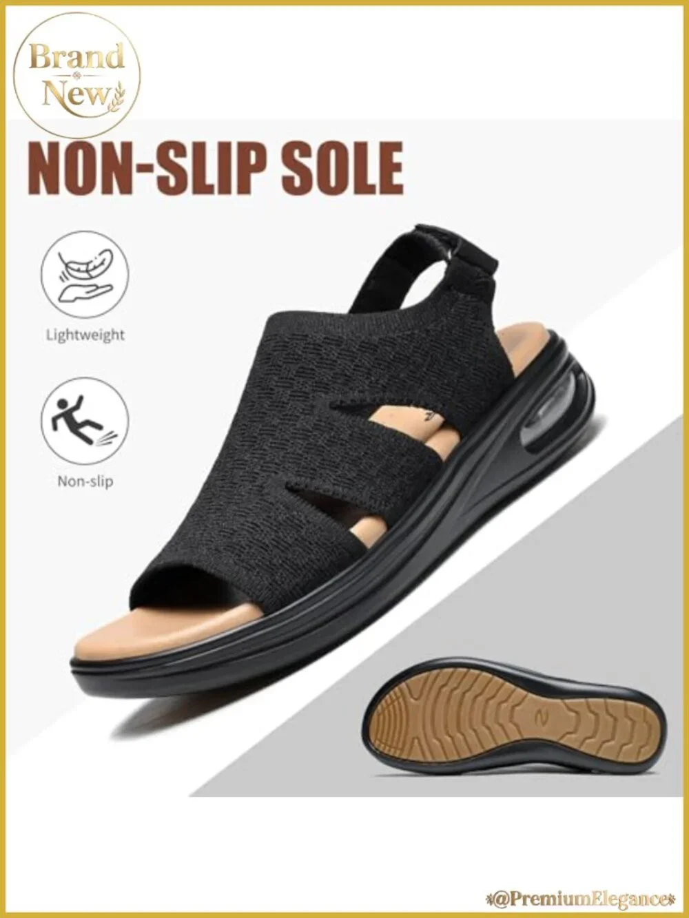 Women's Mesh Knit Walking Sandals Platform Wedge Arch Support